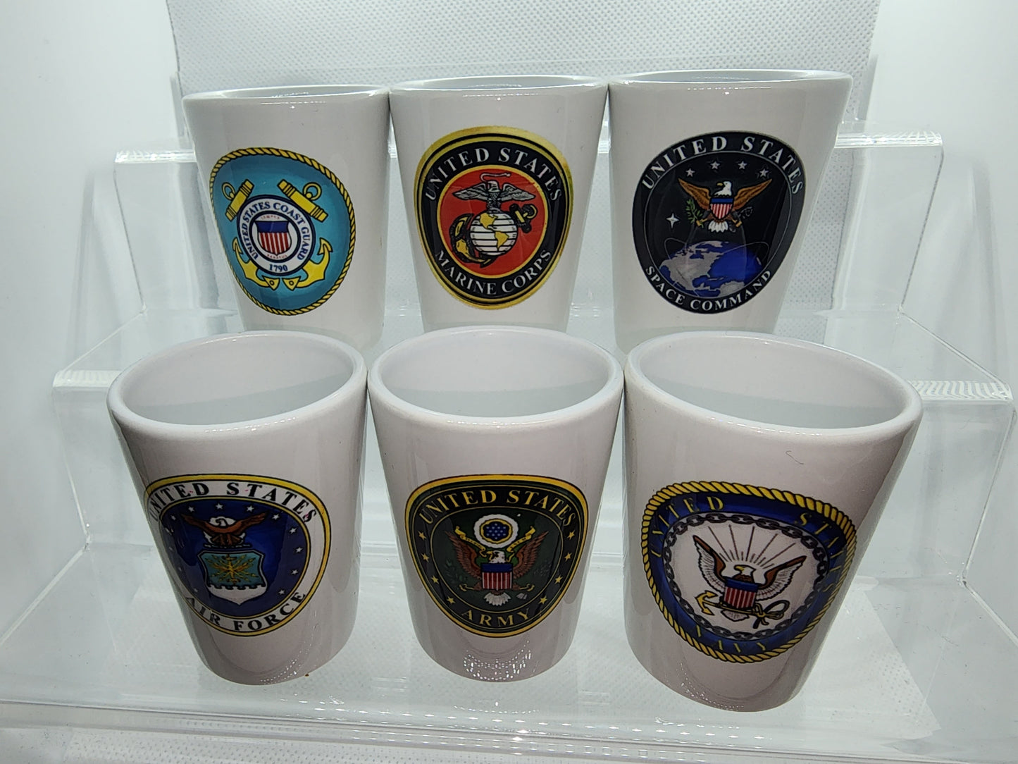 Ceramic Shot Glass Set - Military Collection (Qty 4)