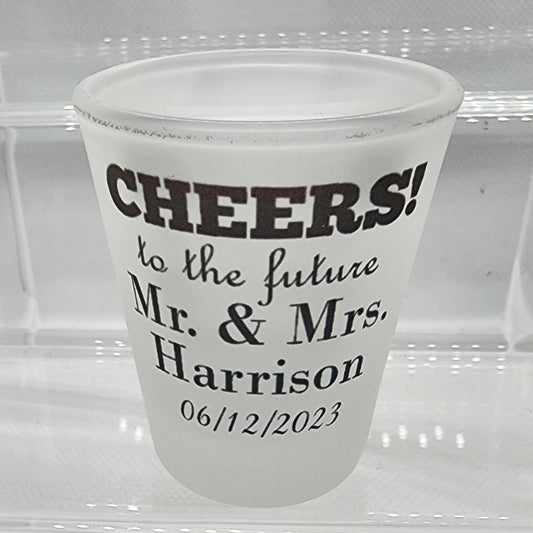 Custom Frosted Shot Glass Set - Wedding Favors (Qty 10)