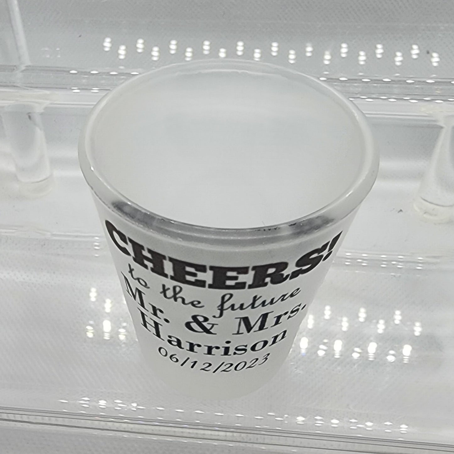 Custom Frosted Shot Glass Set - Wedding Favors (Qty 10)