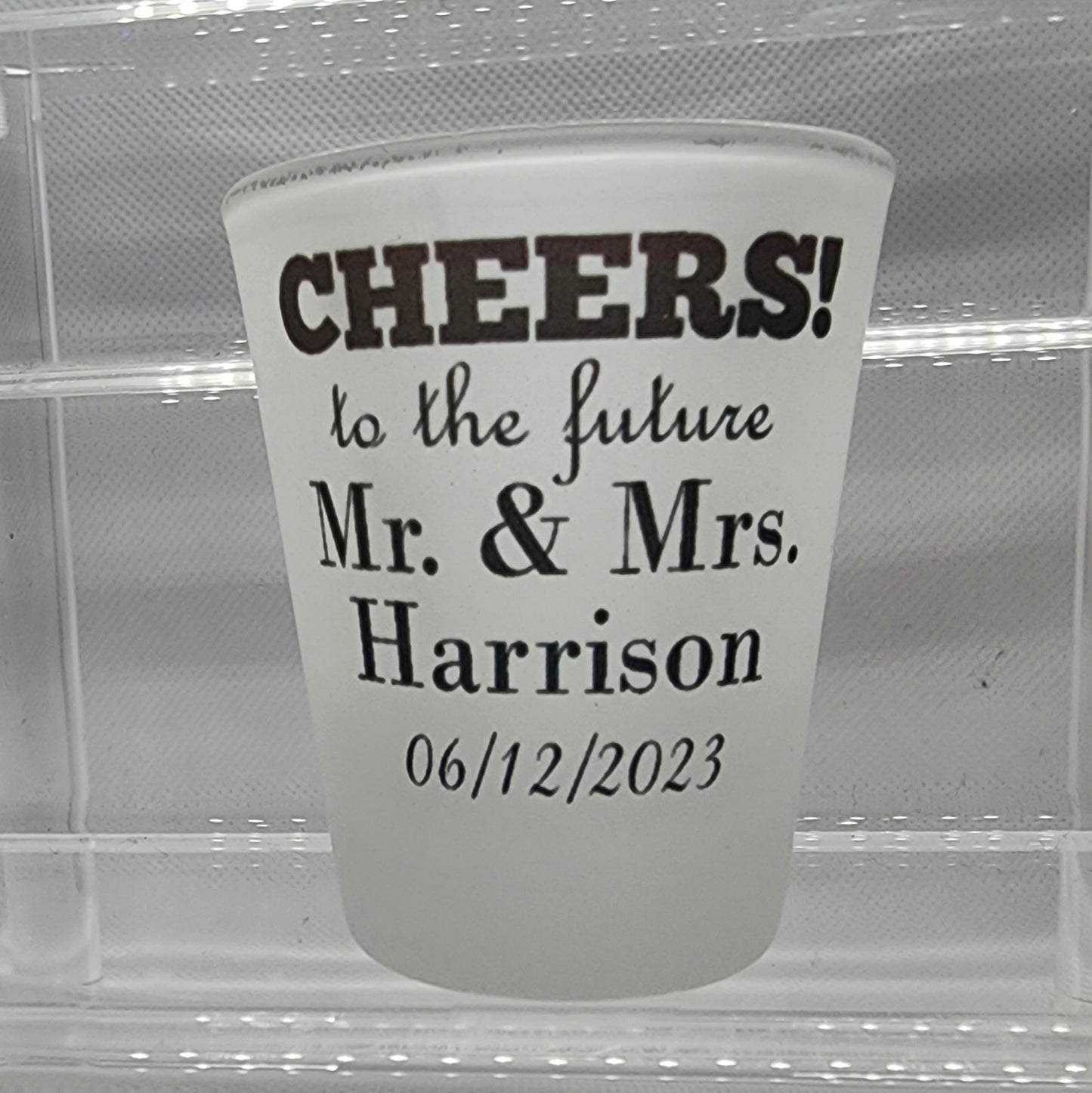 Custom Frosted Shot Glass Set - Wedding Favors (Qty 10)