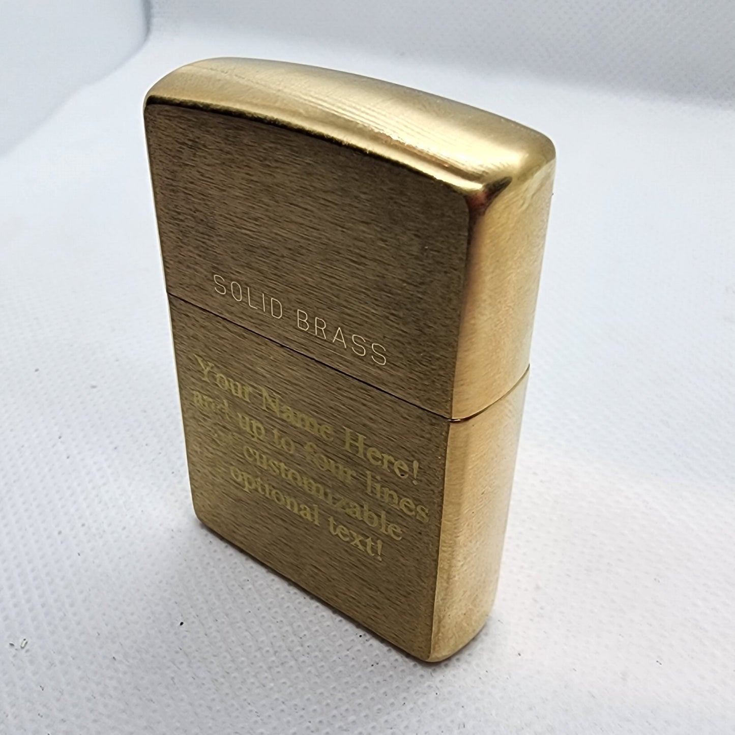 Custom Engraved Zippo Solid Brass Pocket Lighter
