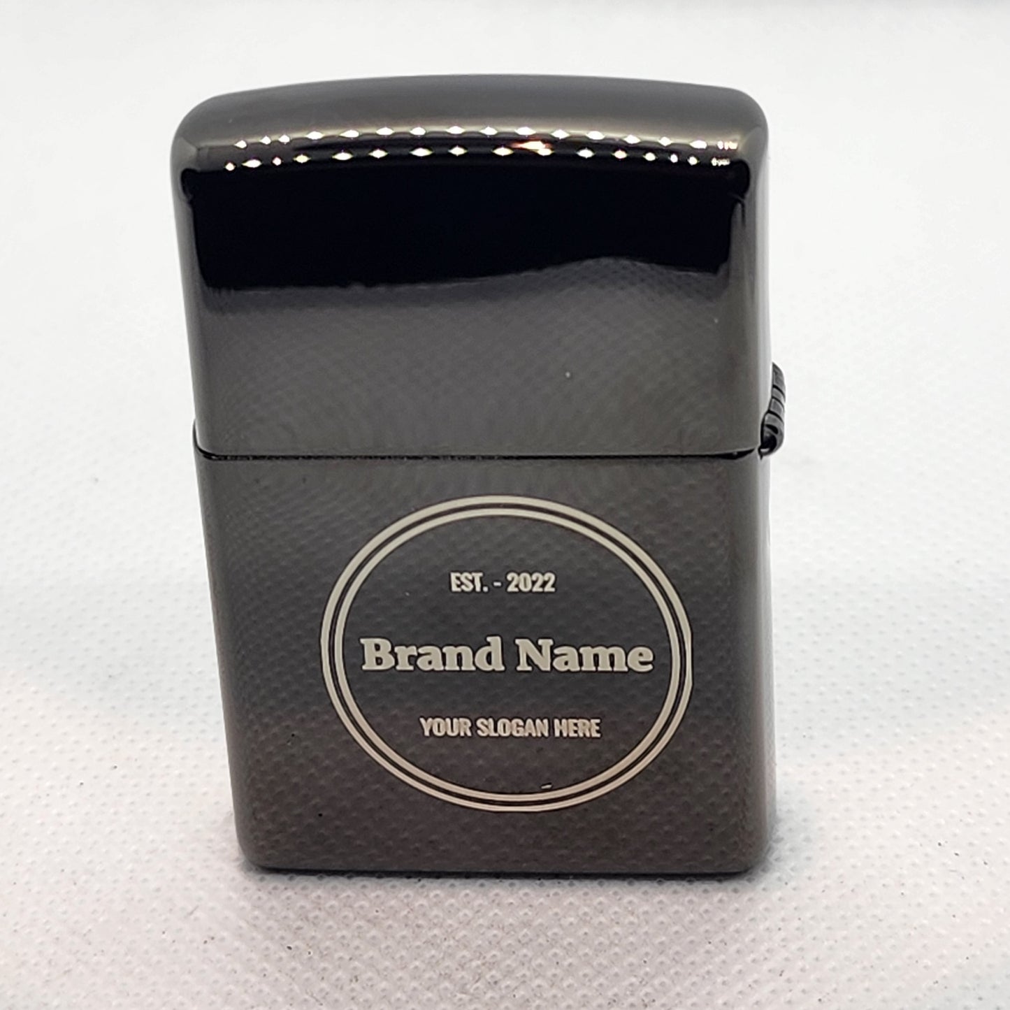 Custom Engraved Zippo Classic High Polish Black Pocket Lighter