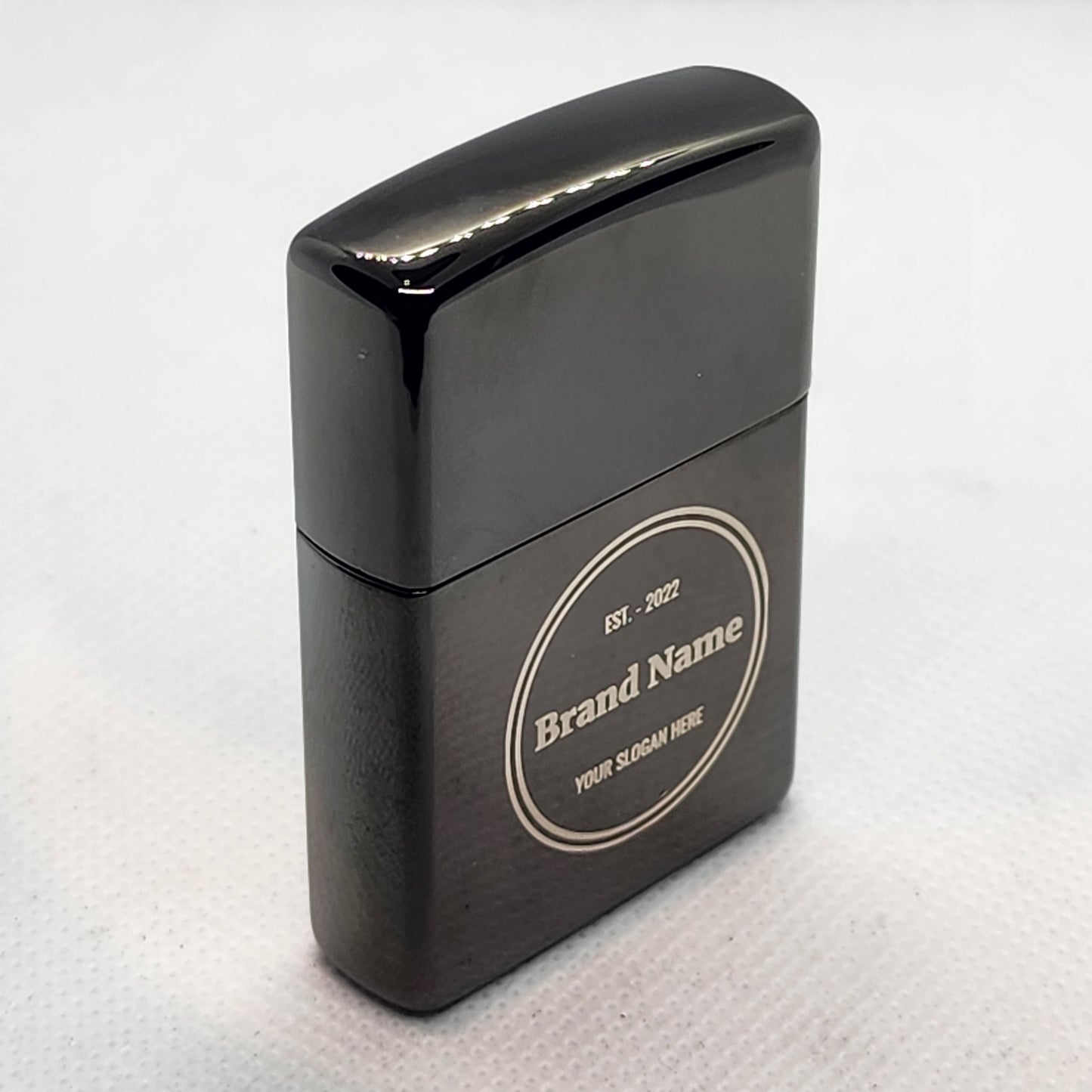 Custom Engraved Zippo Classic High Polish Black Pocket Lighter