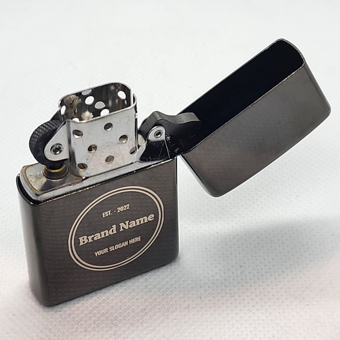 Custom Engraved Zippo Classic High Polish Black Pocket Lighter