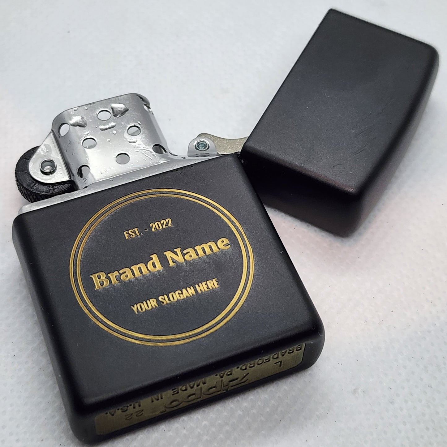 Custom Engraved Zippo Matte Black Lighter