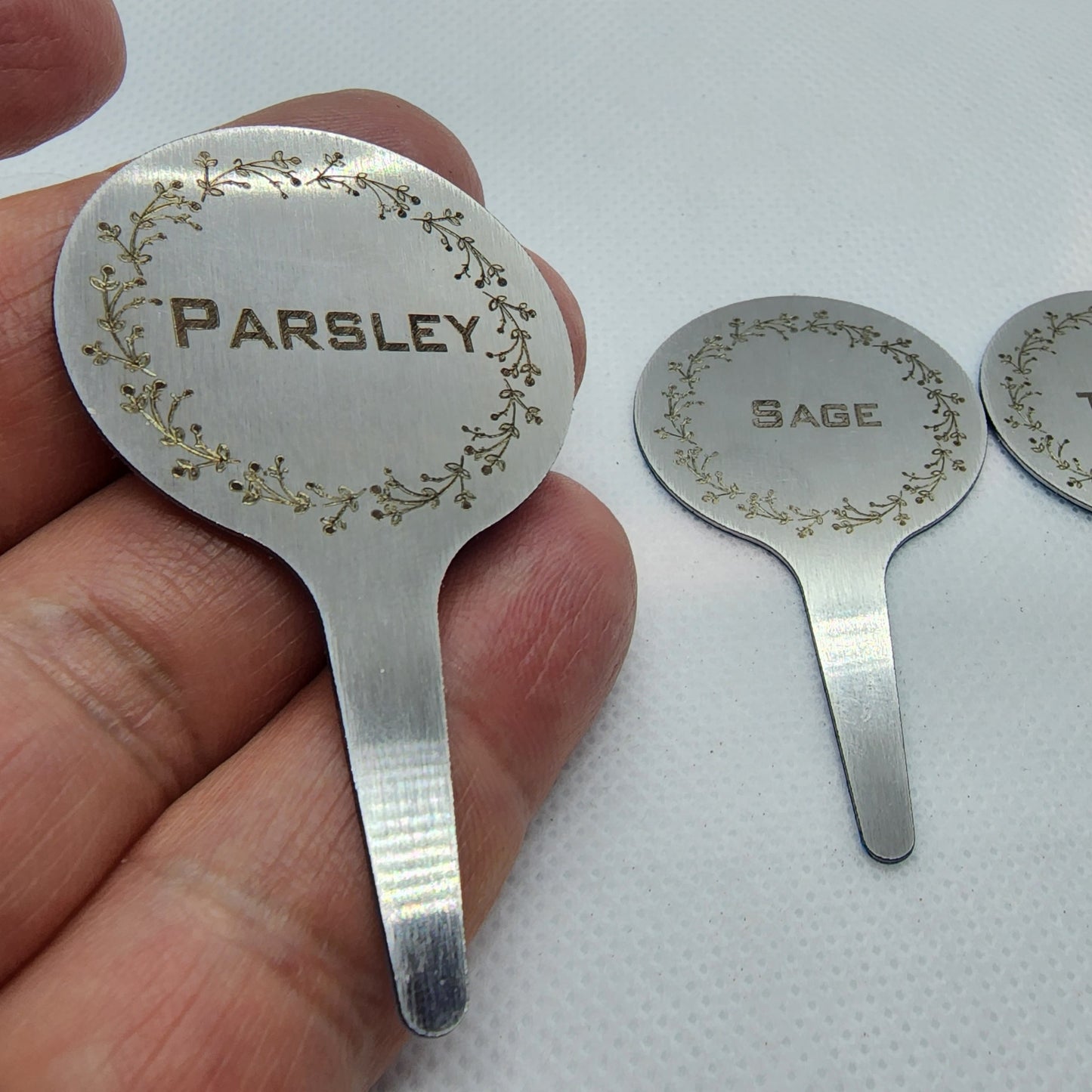 Custom Engraved Stainless Plant Labels - 6 Pack