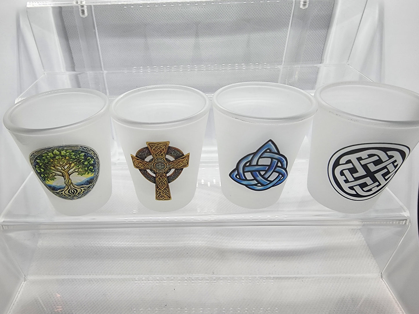 Frosted Shot Glass Set - Celtic Collection (Qty 4)